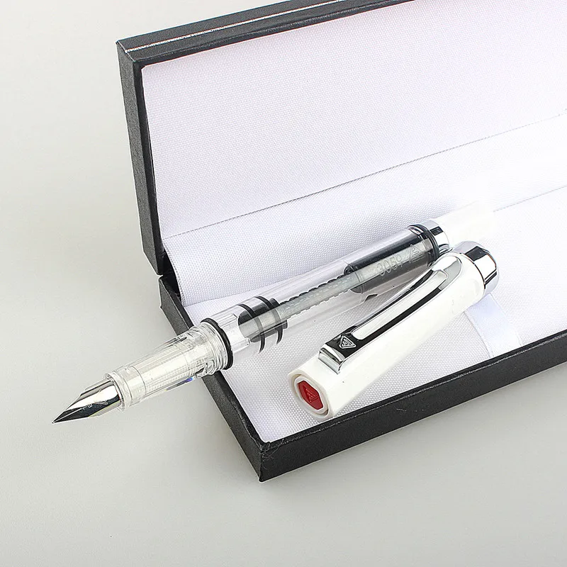 Ручка перьевая прозрачная пластиковая с наконечником и капюшоном F/EF | Канцтовары