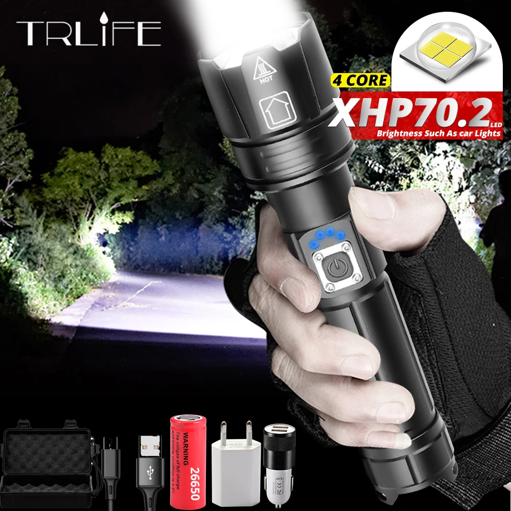 Newest Ultra Powerful XHP70.2 LED Flashlight 26650 Flashlights XLamp XHP50 USB Rechargeable Tactical Light use 18650 Zoom Torch
Newest Ultra Powerful XHP70.2 LED Flashlight 26650 Flashlights XLamp XHP50 USB Rechargeable Tactical Light use 18650 Zoom Torch
