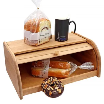Bamboo Bread Box - Countertop Bread Storage Bin Rolltop Breadbox Bread Boxes for Kitchen Food Storage 
Bamboo Bread Box - Countertop Bread Storage Bin Rolltop Breadbox Bread Boxes for Kitchen Food Storage