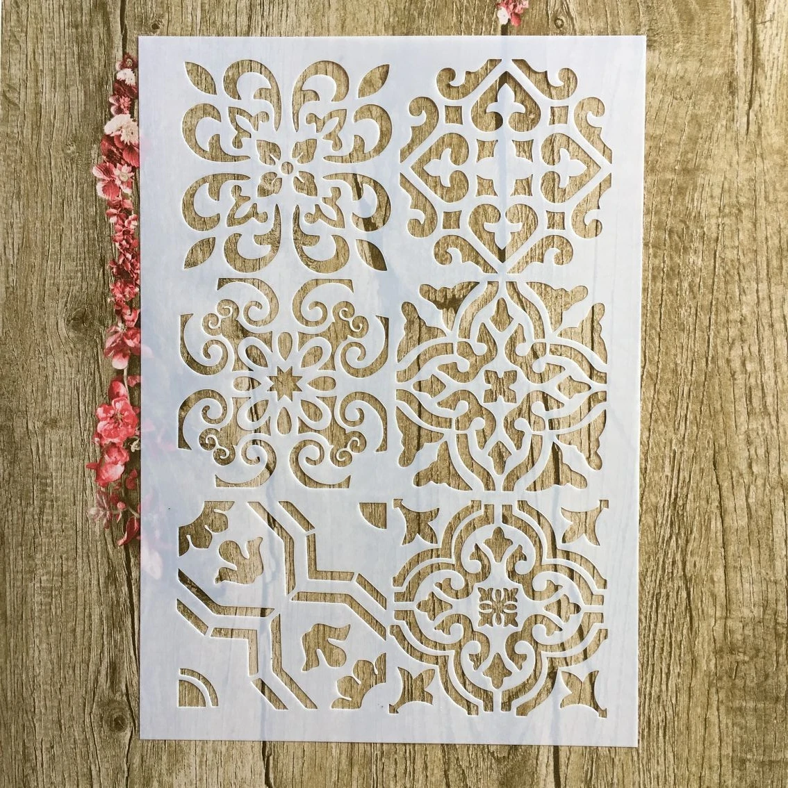 A4 29 * 21cm floral pattern DIY Stencils Wall Painting Scrapbook Coloring Embossing Album Decorative Paper Card Template
A4 29 * 21cm floral pattern DIY Stencils Wall Painting Scrapbook Coloring Embossing Album Decorative Paper Card Template
