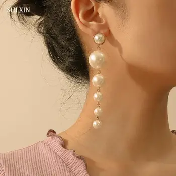SHIXIN Simulation Pearl Long Earrings for Women Elegant Wedding Drop Earring Fashion Korean Jewelry Pearl Pendant Earring Female
SHIXIN Simulation Pearl Long Earrings for Women Elegant Wedding Drop Earring Fashion Korean Jewelry Pearl Pendant Earring Female
