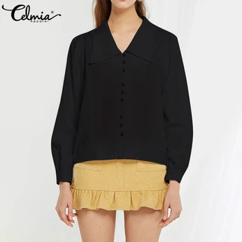 Fashion Tops Celmia Women Vintage Lapel Blouses Long Sleeve Casual Solid Shirt Female Sexy Office OL Ladies Blusas Mujer S-5XL
Fashion Tops Celmia Women Vintage Lapel Blouses Long Sleeve Casual Solid Shirt Female Sexy Office OL Ladies Blusas Mujer S-5XL