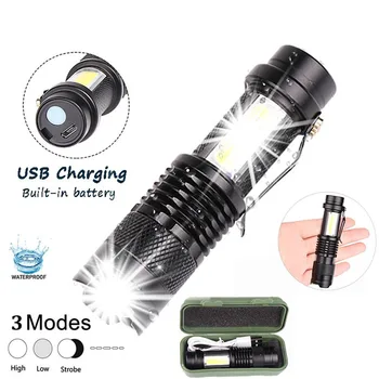 USB Rechargable LED Flashlight T6/L2/V6 Camping light 3 Lighting Mode Waterproof Torch Telescopic Zoom for Night Lighting touch
USB Rechargable LED Flashlight T6/L2/V6 Camping light 3 Lighting Mode Waterproof Torch Telescopic Zoom for Night Lighting touch
