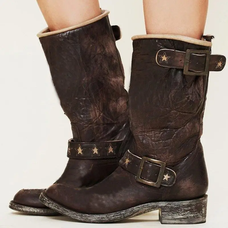 Women Boots PU Leather Buckle Retro Casual Womans Booties Gladiator Low Heel Shoes Ladies Fashion Botas Mujer Invierno TW609
Women Boots PU Leather Buckle Retro Casual Womans Booties Gladiator Low Heel Shoes Ladies Fashion Botas Mujer Invierno TW609