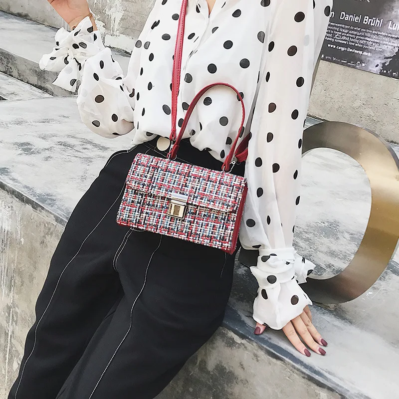 WOMEN'S Fashion Handbag 2018 New Style One-Shoulder Mini Woolen Cloth Plaid Bag Shoulder Bag Korean-style Elegant Women's Carryi
WOMEN'S Fashion Handbag 2018 New Style One-Shoulder Mini Woolen Cloth Plaid Bag Shoulder Bag Korean-style Elegant Women's Carryi