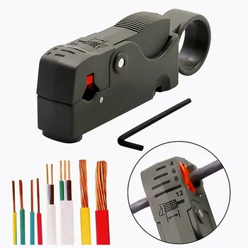 Household Tool Multi-function Rotary Coax Coaxial Cable Cutter Tool Adjustable RG58 RG59 RG60 High Impact Material Wire Stripper
Household Tool Multi-function Rotary Coax Coaxial Cable Cutter Tool Adjustable RG58 RG59 RG60 High Impact Material Wire Stripper