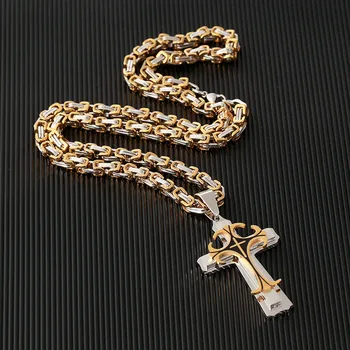 Ins Hot Stainless Steel Cross Sweater Necklaces Pendant Byzantine For Men Chain Gold Silver Color Hip Hop Necklace Male Jewelry
Ins Hot Stainless Steel Cross Sweater Necklaces Pendant Byzantine For Men Chain Gold Silver Color Hip Hop Necklace Male Jewelry