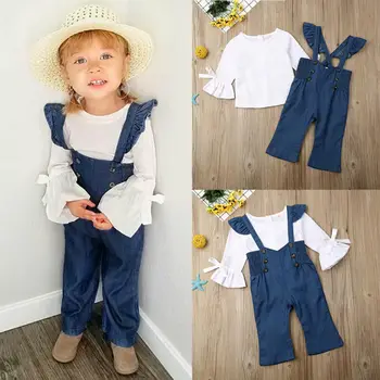 1-6 Years Casual Girls Outfits 2020 Spring Autumn Girls Clothes White Tops Blue Overalls Girls Rompers Set Girls School Suit Set
1-6 Years Casual Girls Outfits 2020 Spring Autumn Girls Clothes White Tops Blue Overalls Girls Rompers Set Girls School Suit Set