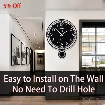 Large Black Round Swingable Wall Clock Modern Design 3D Acrylic Living Room Traditional Chinese Style Clocks Watch Free Shining
Large Black Round Swingable Wall Clock Modern Design 3D Acrylic Living Room Traditional Chinese Style Clocks Watch Free Shining