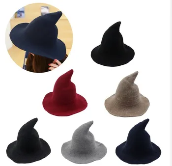 Modern Halloween Witch Hat Korean Style Knitted Wool Fisherman Hat Autumn Winter Pointed Woolen Cap Hat Halloween Party hat
Modern Halloween Witch Hat Korean Style Knitted Wool Fisherman Hat Autumn Winter Pointed Woolen Cap Hat Halloween Party hat
