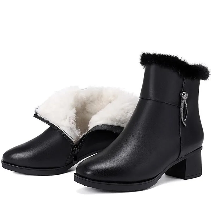 New Elegant Fashion Winter Snow Boots Warm Shoes Woman Boots Genuine Leather Inside Plush Wool Ankle Boots Thick Heel Plus Size
New Elegant Fashion Winter Snow Boots Warm Shoes Woman Boots Genuine Leather Inside Plush Wool Ankle Boots Thick Heel Plus Size