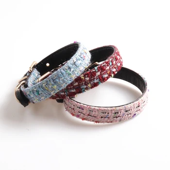 Personalized wool woven pet collar, made of leather, buckle design, fine workmanship, cat collar, dog collar, pet supplies
Personalized wool woven pet collar, made of leather, buckle design, fine workmanship, cat collar, dog collar, pet supplies