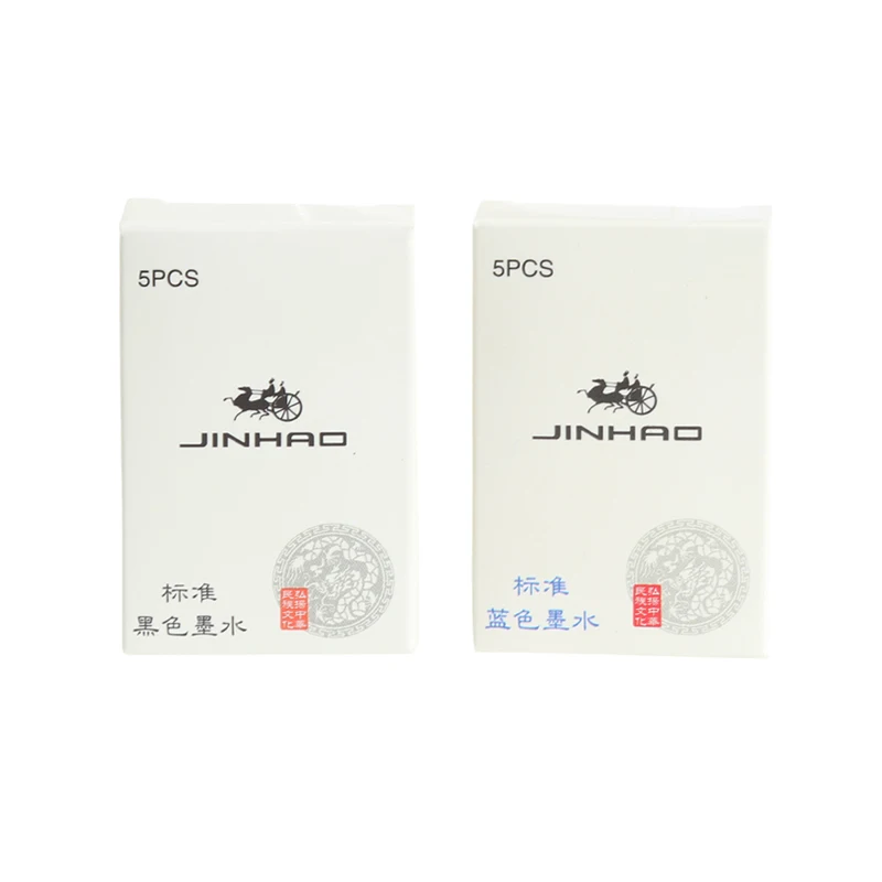 

5Pcs JinHao Ink Cartridges Fountain Pen Refill in Black/Blue Writing Tool