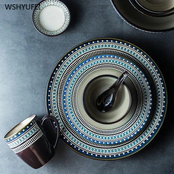 Creative Underglaze Color Geometric Pattern Round Ceramic Plate Cutlery Western Steak Salad Dessert Cake Sushi Storage Tableware
Creative Underglaze Color Geometric Pattern Round Ceramic Plate Cutlery Western Steak Salad Dessert Cake Sushi Storage Tableware