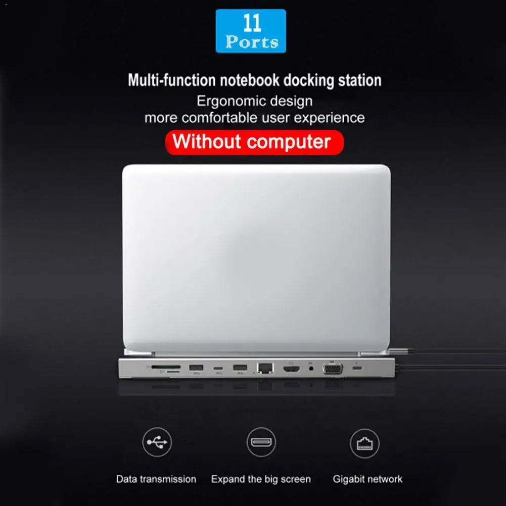 11 In 1 Type C Hub Adapter Laptop Docking Station USB Interface PD Reader Card HDMI HDMI VGA RJ45 For Macbook V7B5
11 In 1 Type C Hub Adapter Laptop Docking Station USB Interface PD Reader Card HDMI HDMI VGA RJ45 For Macbook V7B5
