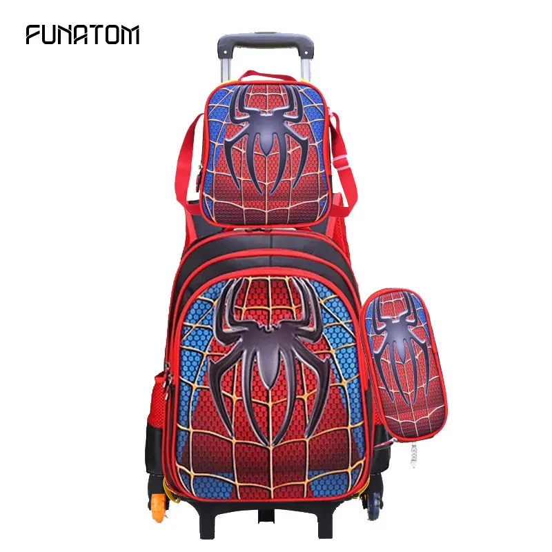 3D Spider Men Children's Travel Luggage Backpack on wheels Boy's trolley Backpack with wheel for school Kids School Rolling Bag
3D Spider Men Children's Travel Luggage Backpack on wheels Boy's trolley Backpack with wheel for school Kids School Rolling Bag