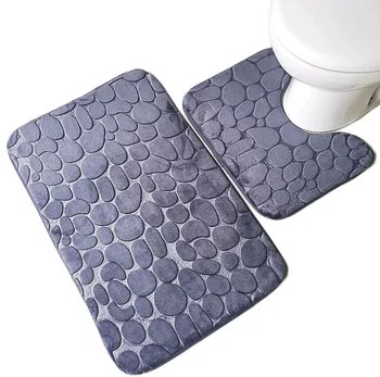 2PCS /Set Anti-slip 3D Stone Bathroom Toilet Mat Soft Washable Bath Mats Pedestal Pan Closestool Set Hotel Lavtory Grey Rugs
2PCS /Set Anti-slip 3D Stone Bathroom Toilet Mat Soft Washable Bath Mats Pedestal Pan Closestool Set Hotel Lavtory Grey Rugs
