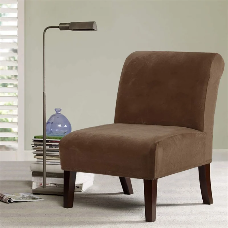 Housse de protection de chaise sans accoudoirs en velours, pour canapé simple, extensible, moderne, pour la maison Housse de protection de chaise sans accoudoirs en velours, pour canapé simple, extensible, moderne, pour la maison