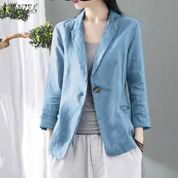 2020 Autumn Solid Jackets Casual Cotton Linen Blazer ZANZEA Stylish Women's Blazers Female Thin Outerwear Plus Size Cardigan
2020 Autumn Solid Jackets Casual Cotton Linen Blazer ZANZEA Stylish Women's Blazers Female Thin Outerwear Plus Size Cardigan