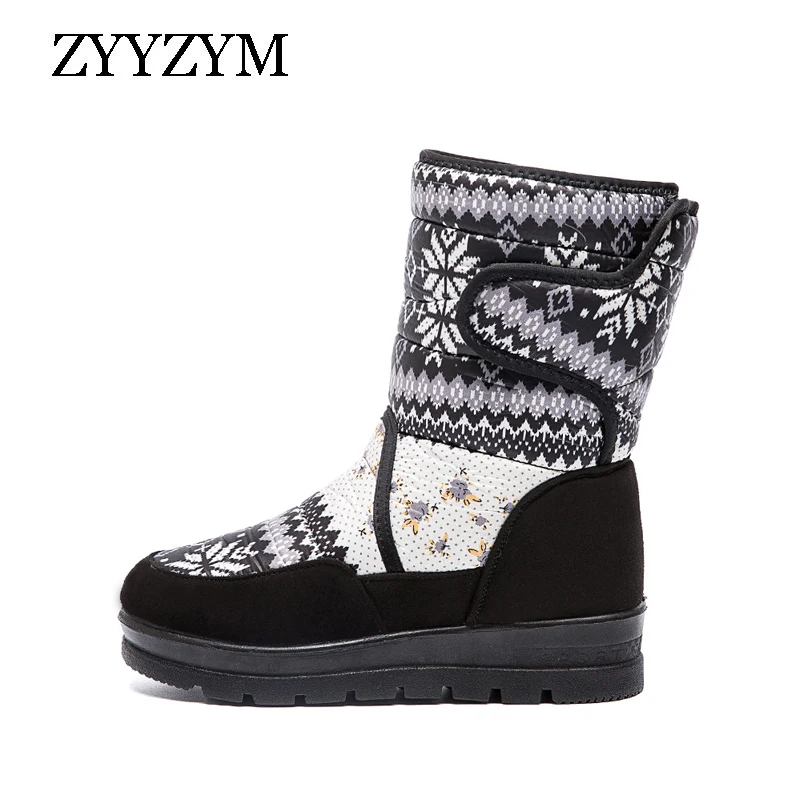 

ZYYZYM Women Winter Boots Snow Boots Women Plush Keep Warm Boots High Top Cotton Shoes Woman Christmas Party Zapatos De Mujer