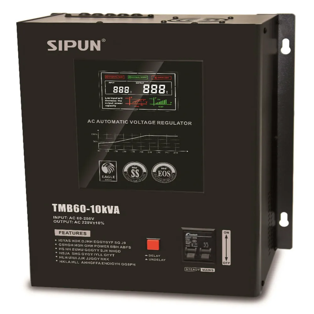 TMB60-10kVA 10000VA Voltage Regulator AC Automatic Wall Mounted Voltage Stabilizer
TMB60-10kVA 10000VA Voltage Regulator AC Automatic Wall Mounted Voltage Stabilizer