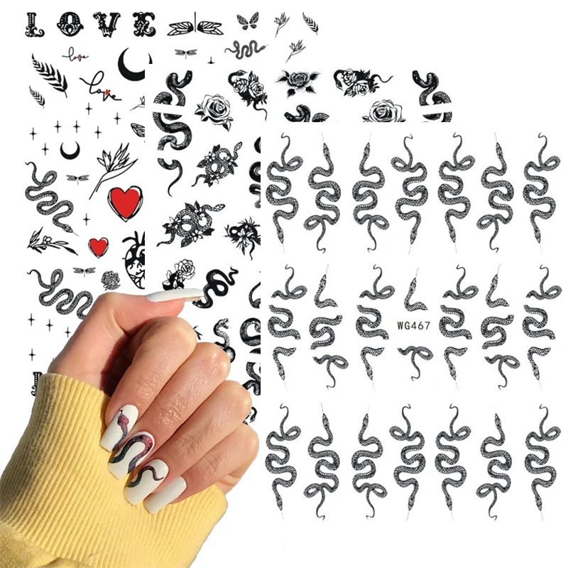 1pcs Snake Dragon Nail Art Stickers Red Black 3D Water Decals Transfer Sliders Nails Decorations Wraps Manicure DIY Tips 
1pcs Snake Dragon Nail Art Stickers Red Black 3D Water Decals Transfer Sliders Nails Decorations Wraps Manicure DIY Tips