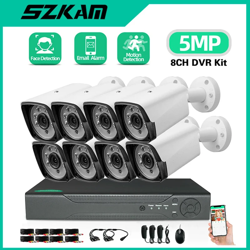 8CH 5MP AHD DVR Kit CCTV Camera System Full HD TVI AHD CVI IP 8CH 5Megapixel Video Surveillance Outdoor Security Email Alarm
8CH 5MP AHD DVR Kit CCTV Camera System Full HD TVI AHD CVI IP 8CH 5Megapixel Video Surveillance Outdoor Security Email Alarm