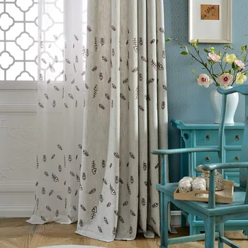 Custom Simple Modern Curtains for Living Room Bedroom Nordic Style Cotton Linen Solid Color Fish Embroidery Yarn Curtains
Custom Simple Modern Curtains for Living Room Bedroom Nordic Style Cotton Linen Solid Color Fish Embroidery Yarn Curtains
