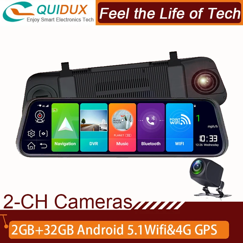 Smart Car DVR Android Rearview Mirror 10 Inch Touch Camera 4G ADAS Dash Cam GPS Navigation Wifi Auto Video Recorder 2Lens
Smart Car DVR Android Rearview Mirror 10 Inch Touch Camera 4G ADAS Dash Cam GPS Navigation Wifi Auto Video Recorder 2Lens