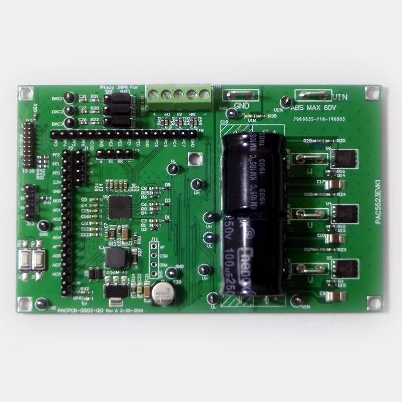 PAC5523EVK1 Brushless Motor Development Board Three Resistance Current Sampling, BLDC, LEC
PAC5523EVK1 Brushless Motor Development Board Three Resistance Current Sampling, BLDC, LEC