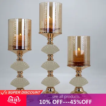Gold Candle Holders Metal Candlestick Table Centerpiece church Wedding Decoration Home decor various parties 
Gold Candle Holders Metal Candlestick Table Centerpiece church Wedding Decoration Home decor various parties