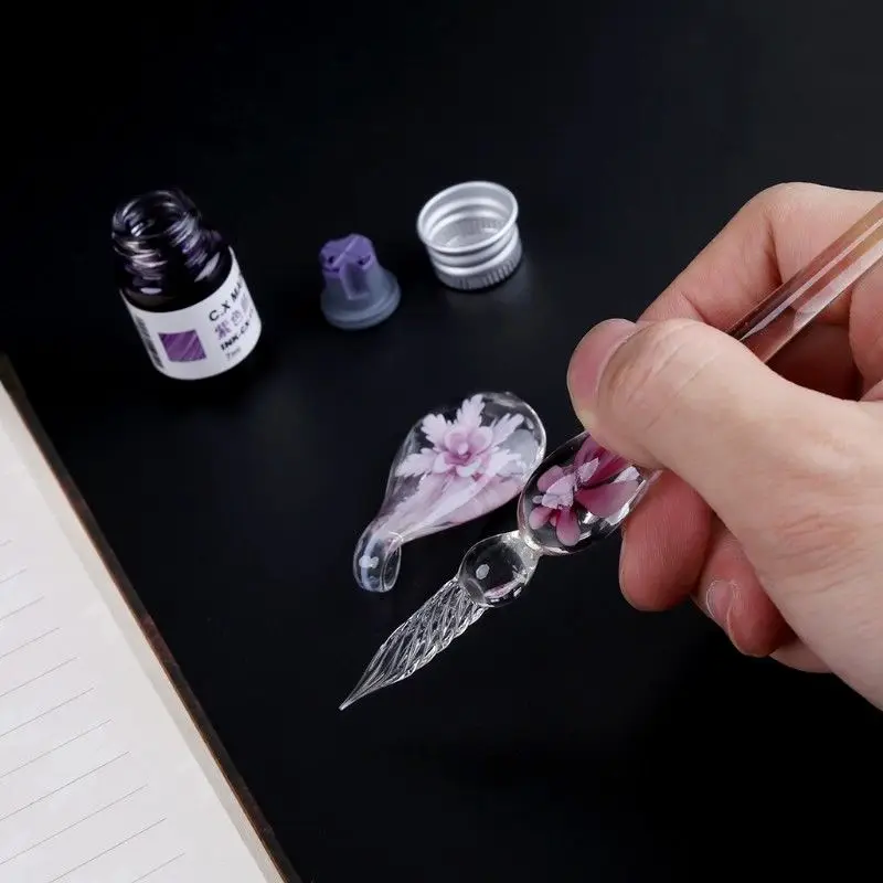 Glass Calligraphy Pen Crystal Glass Dip Ink Pen Set Non-Carbon Ink Signature Pens Writing Tools JLRL88
Glass Calligraphy Pen Crystal Glass Dip Ink Pen Set Non-Carbon Ink Signature Pens Writing Tools JLRL88