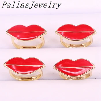 10Pcs Gold Color Jewelry Popular Ring Red Enamel Lip Finger Rings For Women
10Pcs Gold Color Jewelry Popular Ring Red Enamel Lip Finger Rings For Women