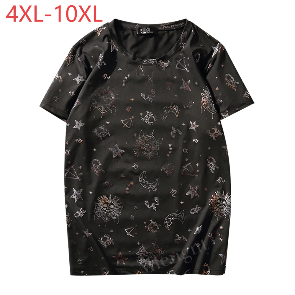 

New Cool Summer 4-10XL T Shirts Men 3D Printed Starry Sky O Neck Stretch Tops Clothing Casual Short Sleeve Streetwear Tee Shirts