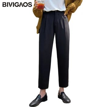 BIVIGAOS 2019 New Leg Button Black High Waist Suit Pants Women Wide Leg Pants Straight Loose Cropped Trousers Casual Harem Pants
BIVIGAOS 2019 New Leg Button Black High Waist Suit Pants Women Wide Leg Pants Straight Loose Cropped Trousers Casual Harem Pants
