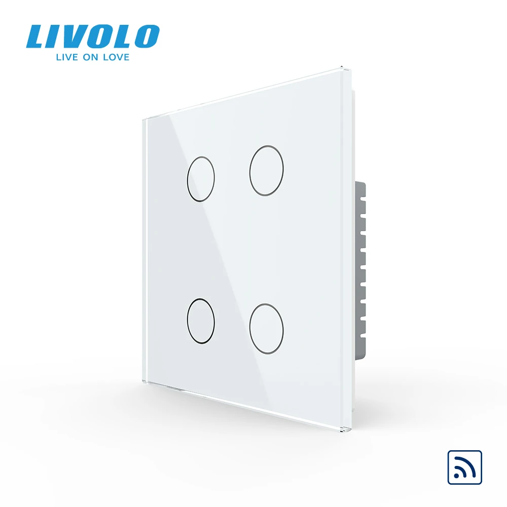 Livolo UK Standard Wall Light 433.92MHz Remote Wireless Touch Switch,4Gang Glass Panel,220~250V,Remote Control 
Livolo UK Standard Wall Light 433.92MHz Remote Wireless Touch Switch,4Gang Glass Panel,220~250V,Remote Control