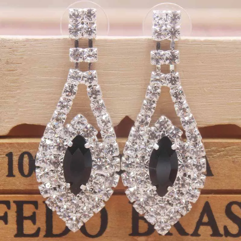 New shiny black earring gold/silver wedding earring Zerong rhinestone dangling earring Luxury jewelry drop earrings for women
New shiny black earring gold/silver wedding earring Zerong rhinestone dangling earring Luxury jewelry drop earrings for women