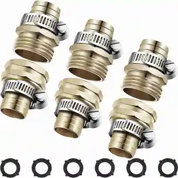 3/4 Inch Brass Garden Hose Repair Kit Mender End Water Hose End Mender Female and Male Hose Connector with 6 Pieces Stainless St
3/4 Inch Brass Garden Hose Repair Kit Mender End Water Hose End Mender Female and Male Hose Connector with 6 Pieces Stainless St