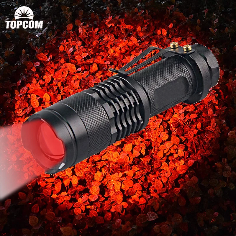 Topcom Powerful 3W LED Red Falshlight 3-Mode Pocket Mini Zoom Red Lght Q5 LED Lantern Torch With Clip For Hunting Astronomy
Topcom Powerful 3W LED Red Falshlight 3-Mode Pocket Mini Zoom Red Lght Q5 LED Lantern Torch With Clip For Hunting Astronomy