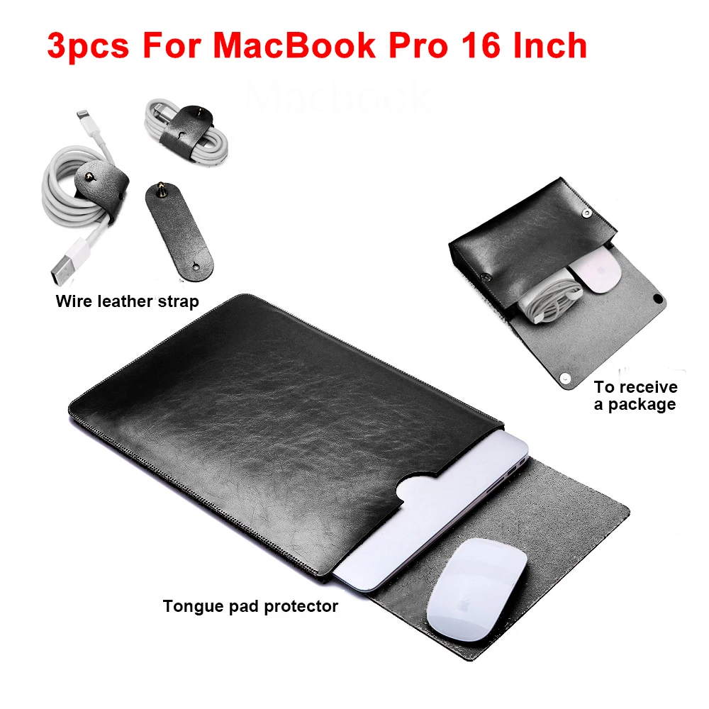 3pcs Set For MacBook Pro 16 Inch Portable Protective Bag + Storage Bag + Leather Cable Straps Soft Microfiber Leather Laptop Bag
3pcs Set For MacBook Pro 16 Inch Portable Protective Bag + Storage Bag + Leather Cable Straps Soft Microfiber Leather Laptop Bag
