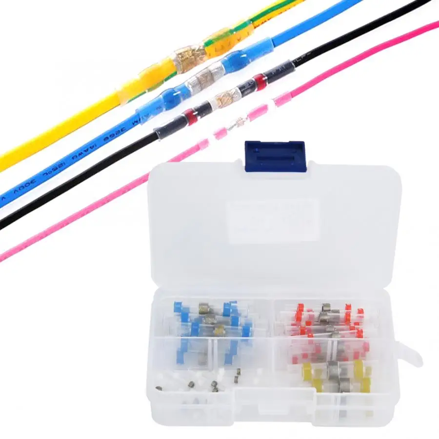 50pcs Heat Shrink Tubing Insulated Heat Shrink Solder Butt Connectors Waterproof Wire Terminals Connectors with Storage Box
50pcs Heat Shrink Tubing Insulated Heat Shrink Solder Butt Connectors Waterproof Wire Terminals Connectors with Storage Box