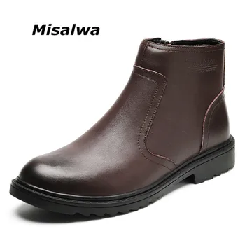 Misalwa Classical Men Cow Leather Boots Chelsea Zipper Spring / Winter Fur Warm Formal Retro Boots for Men Ankle Work Shoes
Misalwa Classical Men Cow Leather Boots Chelsea Zipper Spring / Winter Fur Warm Formal Retro Boots for Men Ankle Work Shoes