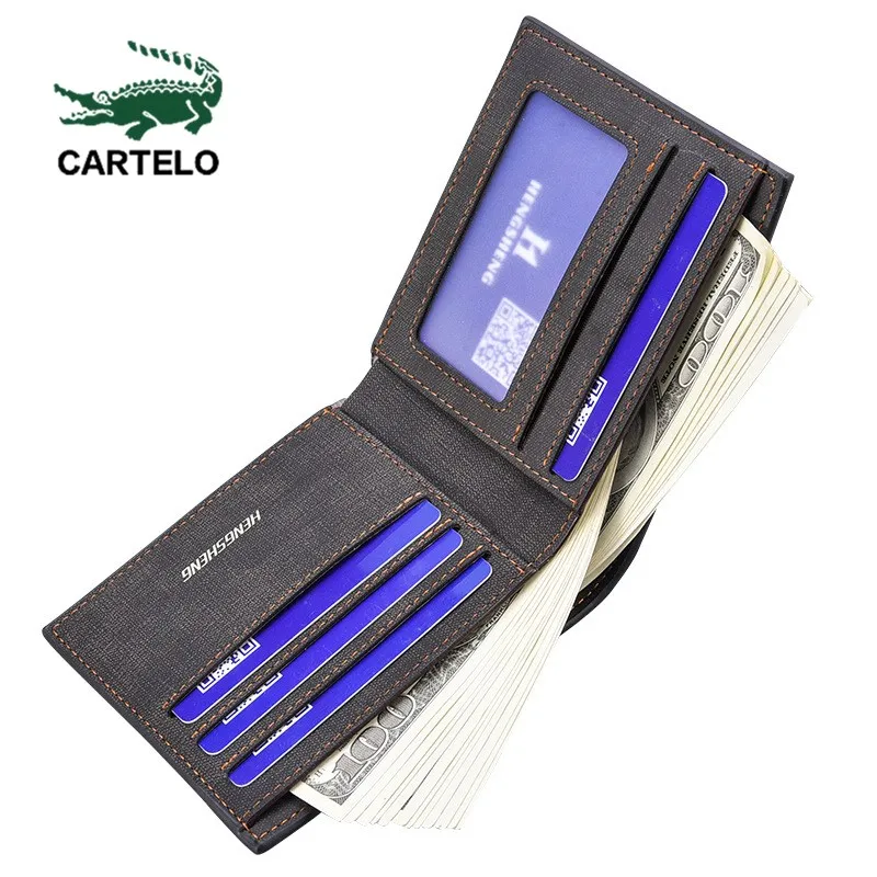 CARTELO New Men's European and American retro short wallet soft leather matte canvas pattern driver's license wallet tide
CARTELO New Men's European and American retro short wallet soft leather matte canvas pattern driver's license wallet tide