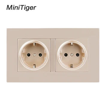 Minitiger High Quality Gold Plastic Wall Power Dual Socket Plug Grounded, 16A EU Standard Electrical Double Outlet 146mm * 86mm
Minitiger High Quality Gold Plastic Wall Power Dual Socket Plug Grounded, 16A EU Standard Electrical Double Outlet 146mm * 86mm