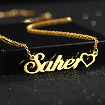 Name Necklace with Huart on the Right Customed Stainless Steel Necklace Personalized Nameplate Necklaces Never Fade Allergies
Name Necklace with Huart on the Right Customed Stainless Steel Necklace Personalized Nameplate Necklaces Never Fade Allergies