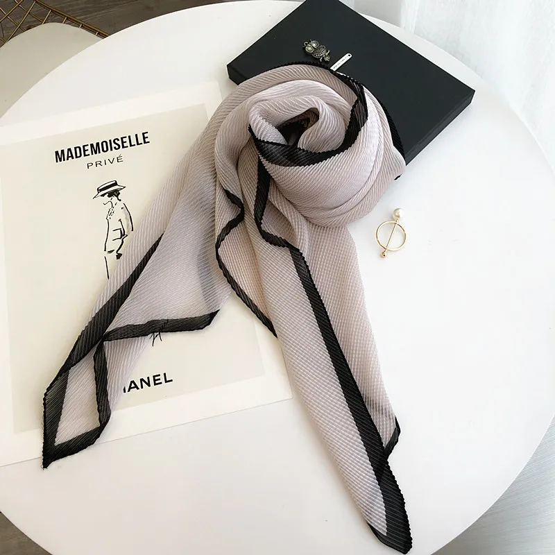 HOT SELLING Pleated temperament autumn silk scarf Korean shawl thin section ladies sunscreen scarf Korean long diamond scarf IN STOCK
HOT SELLING Pleated temperament autumn silk scarf Korean shawl thin section ladies sunscreen scarf Korean long diamond scarf IN STOCK
