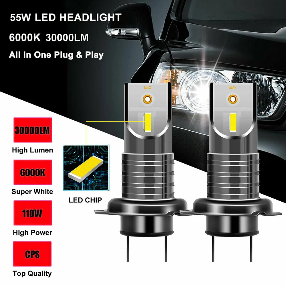 2Pcs H7 110W LED Car Headlight Conversion Globes Bulb Beam 6000K Hot Headlight Bulb CSP Chip LED Canbus Car Light 30000LM
2Pcs H7 110W LED Car Headlight Conversion Globes Bulb Beam 6000K Hot Headlight Bulb CSP Chip LED Canbus Car Light 30000LM