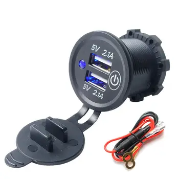Black Car Charger Dual USB 2.1A Power Adapter For Smart Phone Boat 60cm DC 12V-24V
Black Car Charger Dual USB 2.1A Power Adapter For Smart Phone Boat 60cm DC 12V-24V