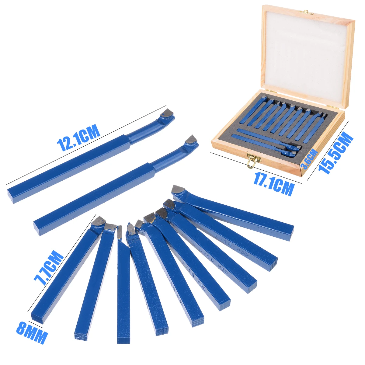 11pcs 5/16" Carbide Lathe Tool Set Mini Tip Tipped Metal Cutting Turning Boring CNC Tools Bit
11pcs 5/16" Carbide Lathe Tool Set Mini Tip Tipped Metal Cutting Turning Boring CNC Tools Bit