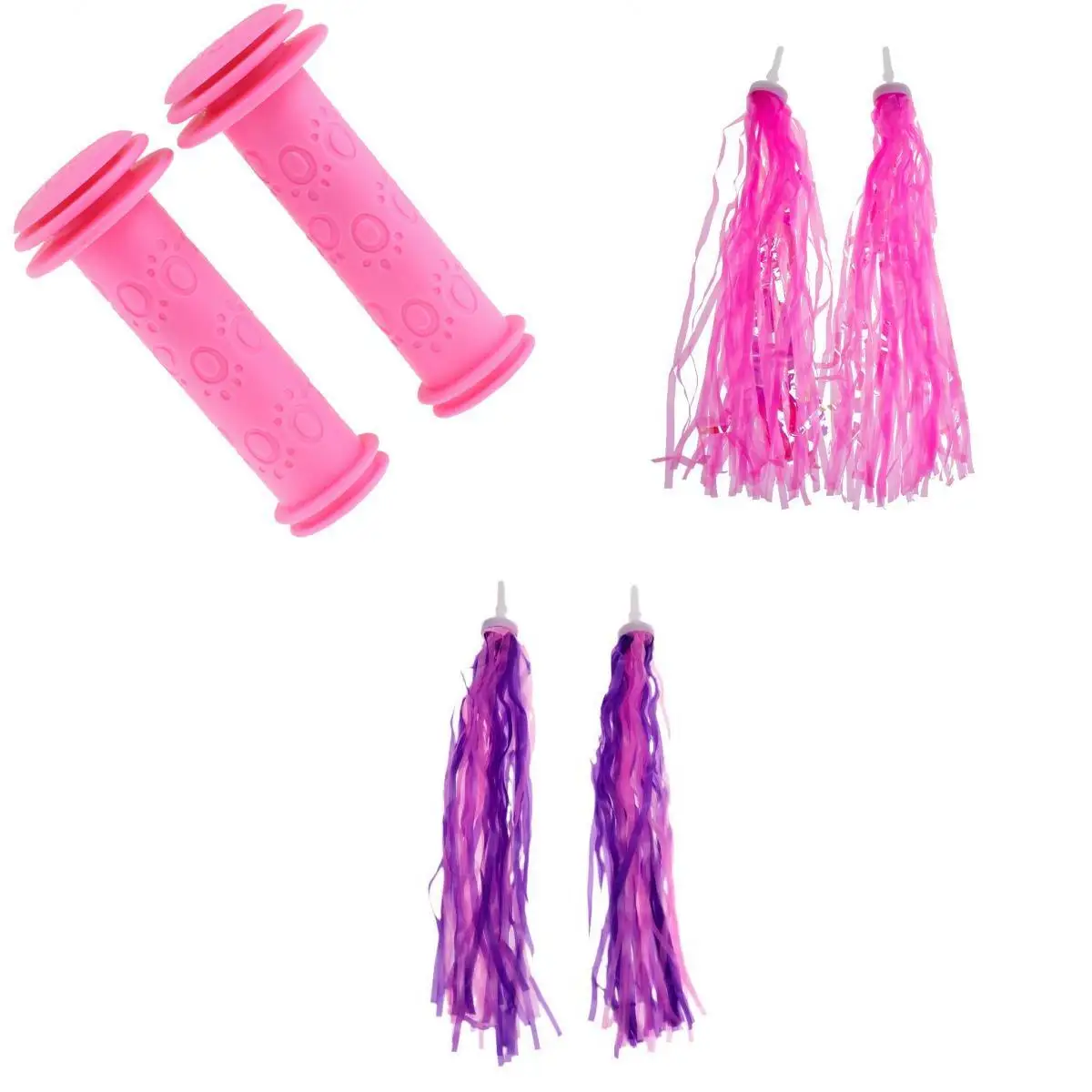 1 Pair Bike Handlebar Grips + 2 Pairs Bicycle Handle Bar Streamers for Road Mountain Boys and Girls Kids Bikes Scooter Cycling 1 Pair Bike Handlebar Grips + 2 Pairs Bicycle Handle Bar Streamers for Road Mountain Boys and Girls Kids Bikes Scooter Cycling